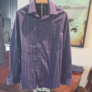 Kenneth Cole Purple Striped Dress Shirt